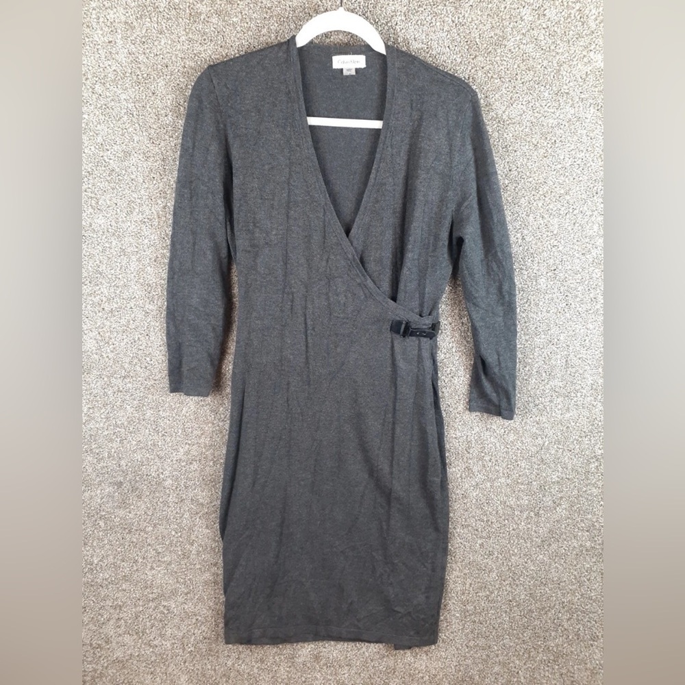 Calvin Klein Collection Gray Midi Dress